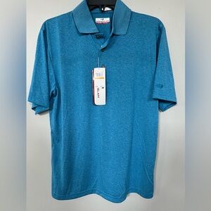🔥GRANDSLAM GOLF MENS POLO SHIRT LIGHT BLUE HEATHER GSKM70F5OF 468 SMALL NWT $55